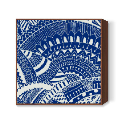 Blue-white doodle squareprint |artist: Megha-Vohra