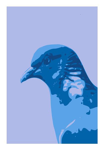 PosterGully Specials, Abstract Pigeon Blue Wall Art |Artist : Keshava Shukla | PosterGully Specials, - PosterGully