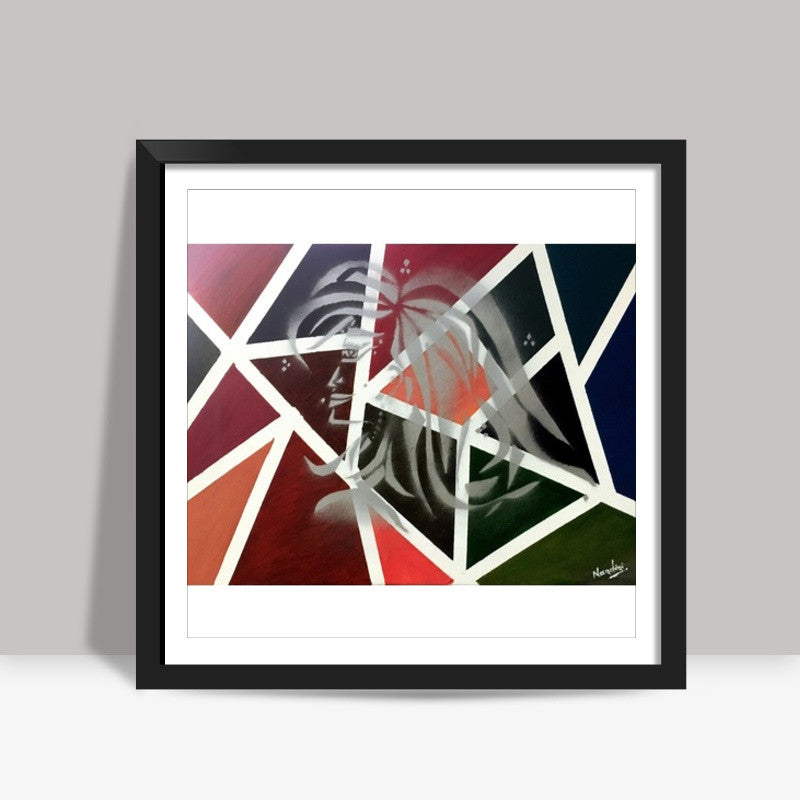 Confidence | Woman | Abstract - Oil & Spray Painting Square Art Prints