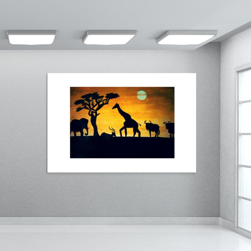 African Sunset Wall Art