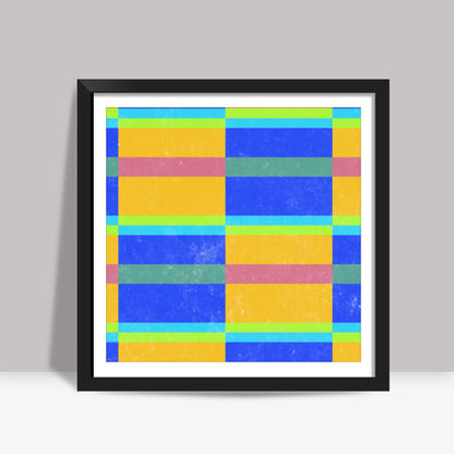 Evermore | Yellow Blue | Geometric Pattern Square Art Prints