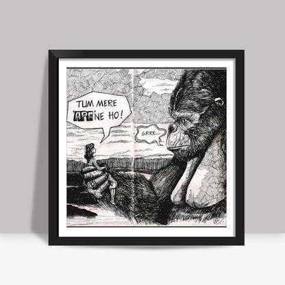 MONKEY CARICATURE POSTER Square Art Prints