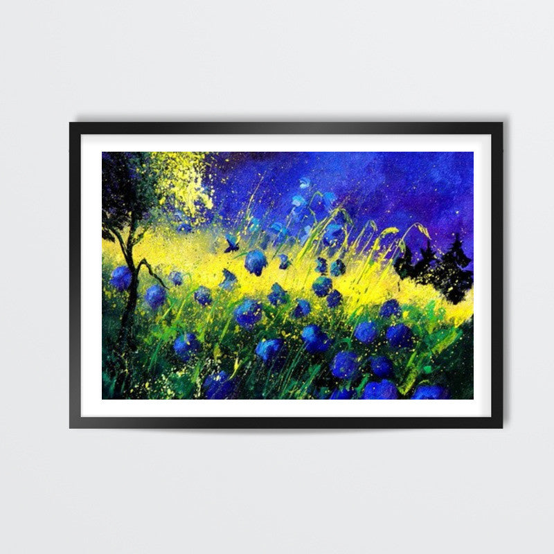 blue and yellow Wall Art