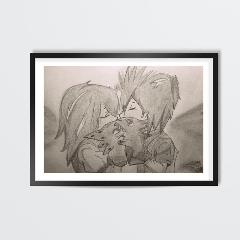 Train your Dragon Kiss Hiccup Toothless Wall Art