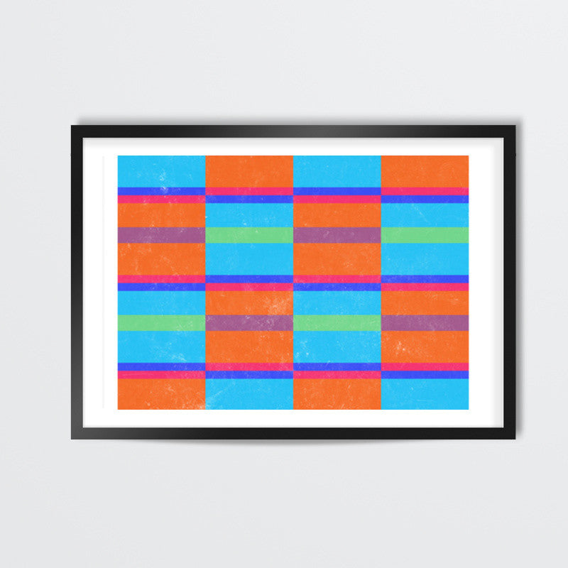 Evermore | Orange Cyan | Geometric Pattern Wall Art