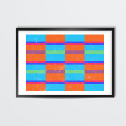 Evermore | Orange Cyan | Geometric Pattern Wall Art