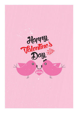 Pink Birds Love Romance Heart Art PosterGully Specials