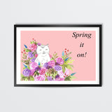 Painted Spring Floral Watercolor Artwork Background Print  Wall Art