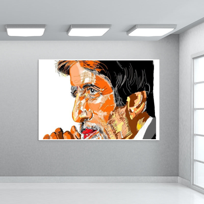 Bollywood superstar Amitabh Bachchan in a thoughtful mood Wall Art