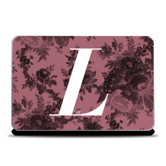 L Letter, Vintage Literary Print (Dark) Laptop Skins