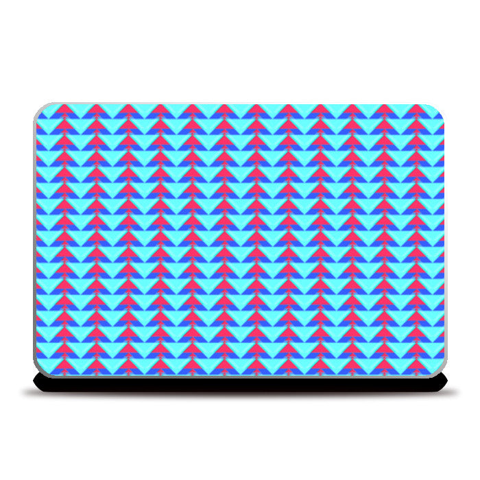 Trippy Triangles | Cyan Red Laptop Skins