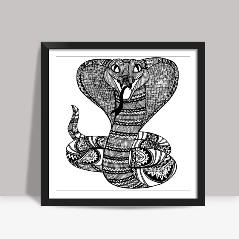 Zentangle Cobra Square Art Prints