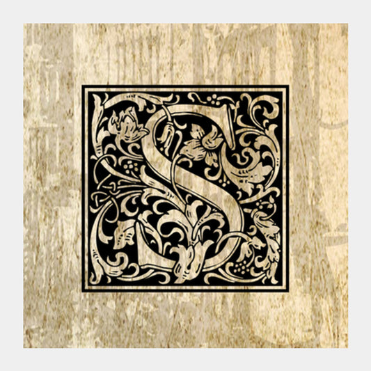 Ornate S Square Art Prints