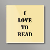 Reading Book Lovers Typography Quote Yellow Poster Square Art Prints