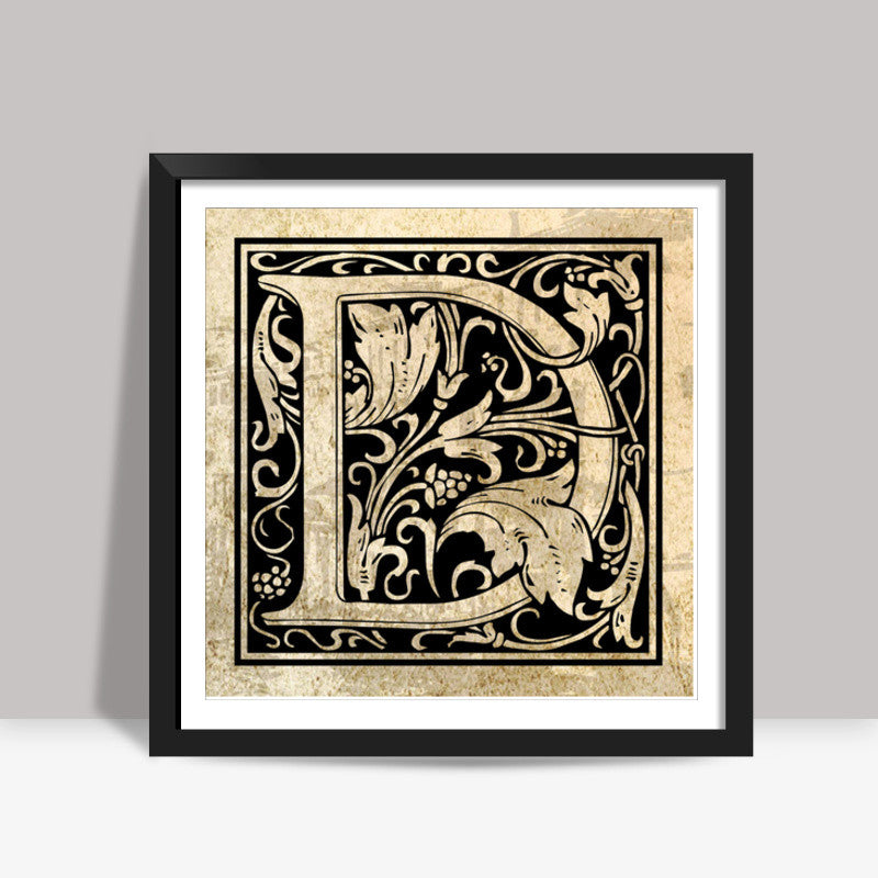 Ornate D Square Art Prints