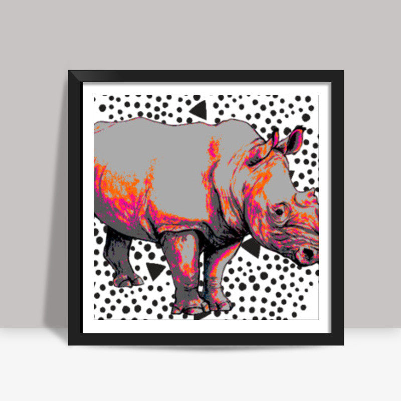 Rhino Footprints Square Art | Lotta Farber