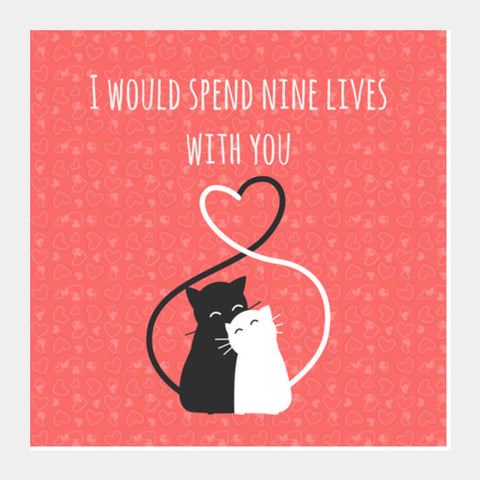 Valentines Cats Square Art Prints