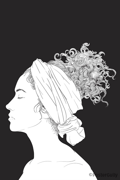 Calm Face Curly Hair Artwork