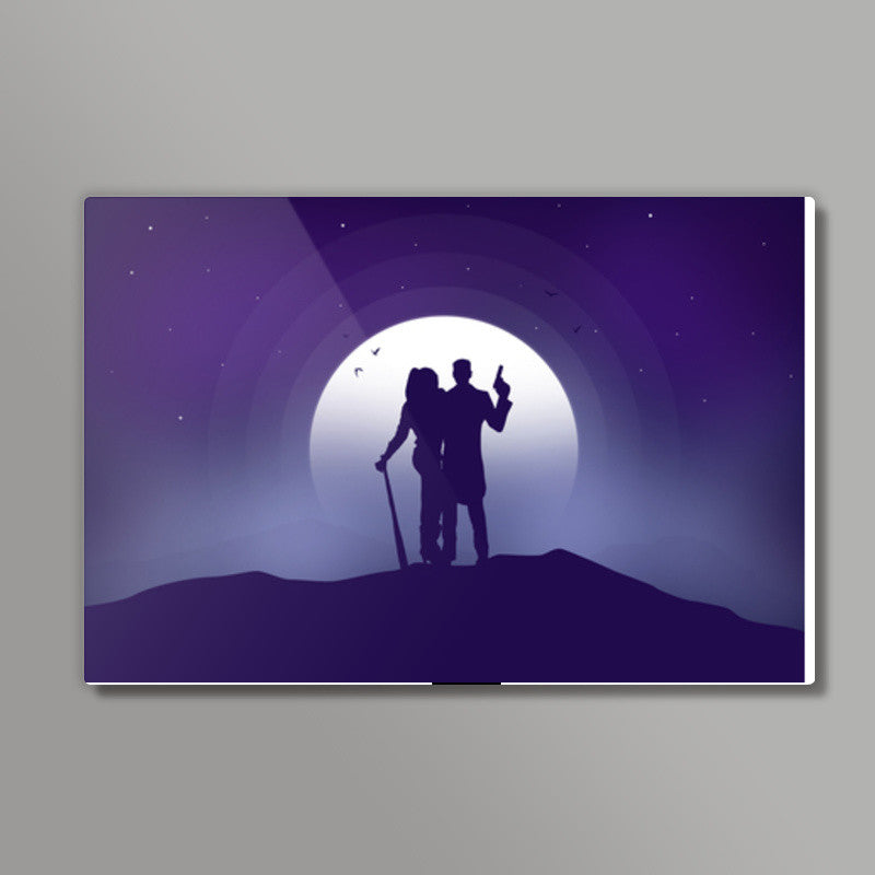 Joker & Harley Quinn Moon Night Wall Art