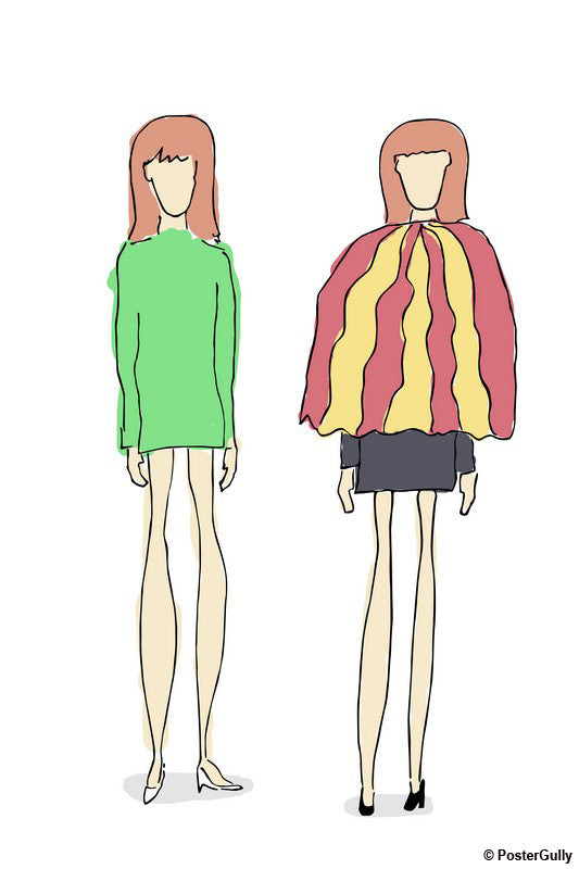 Wall Art, Girls Standing Fashion Artwork, - PosterGully - 1
