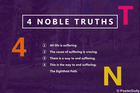 Wall Art, 4 Noble Truths | Buddha, - PosterGully