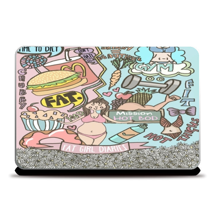 Fat Girl Diaries Doodle Laptop Skins