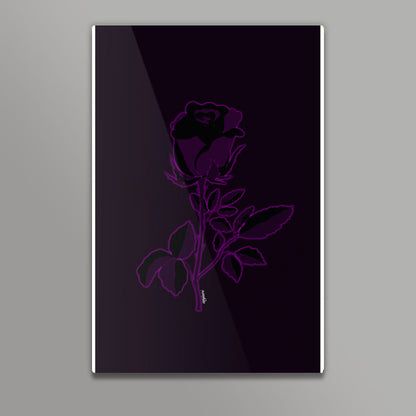 Rose (Neon Pink Highlights) Wall Art