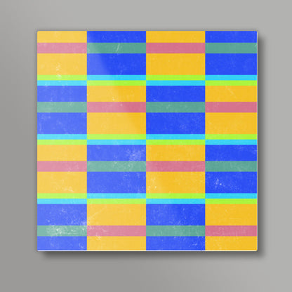 Evermore | Yellow Blue | Geometric Pattern Square Art Prints
