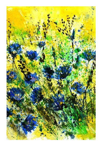 Wall Art, blue cornflowers  watercolor  Wall Art
