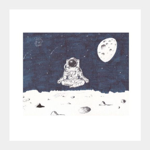 Square Art Prints, Meditating Yogi astronaut