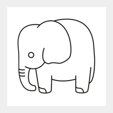 Cute Baby Elephant Vector Square Art Prints PosterGully Specials