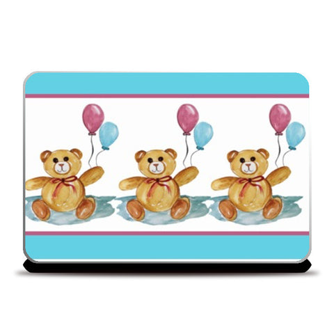 Laptop Skins, Cute Teddy With Balloons For kids Laptop Skins