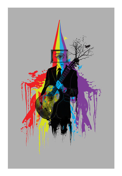 Wall Art, Surrealism Man Guitarist Wall Art