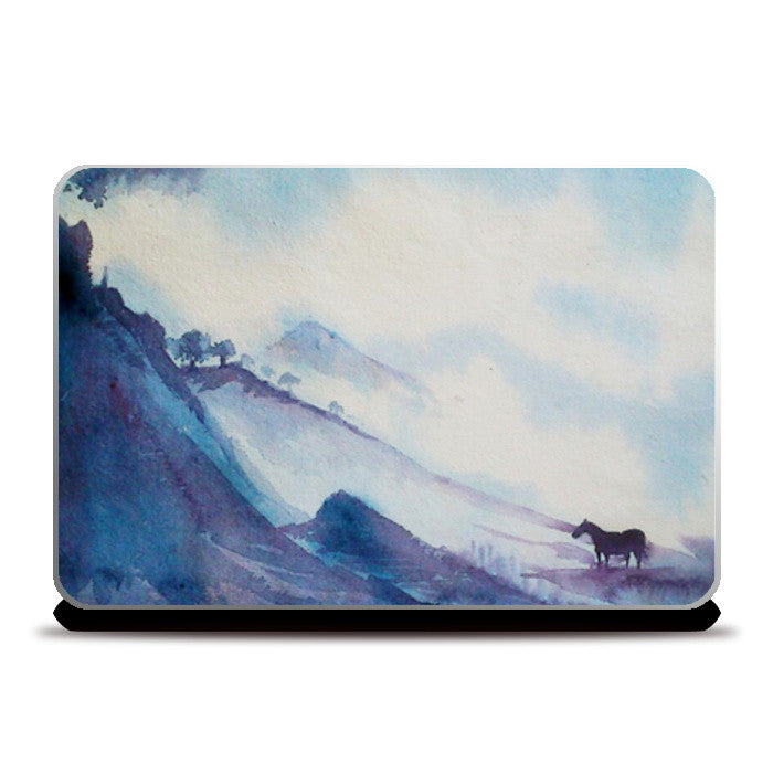 The Mountain Horse | Watercolor Artwork Laptop Skins| Buy High-Quality