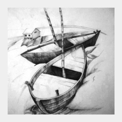 boats Square Art Prints