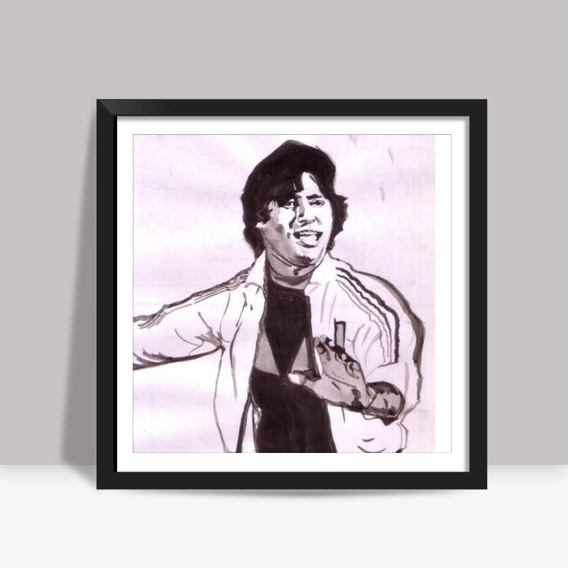 Bollywood superstar Amitabh Bachchan dances to the varied tunes of life Square Art Prints