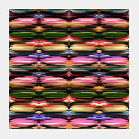 Colorful Vector Ikat Ethnic Design Pattern Background Square Art Prints PosterGully Specials