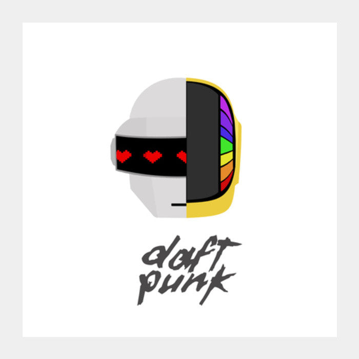 Minimal Daft Punk Square Art Prints