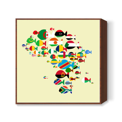 Fishinf africa Square Art Prints