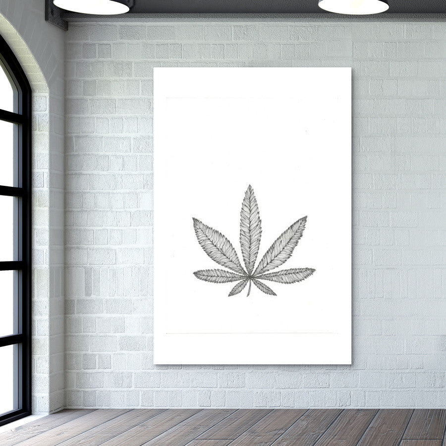 weed doodle trippy Wall Art