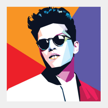 Square Art Prints, Bruno Mars Minimal Design Square Art Prints