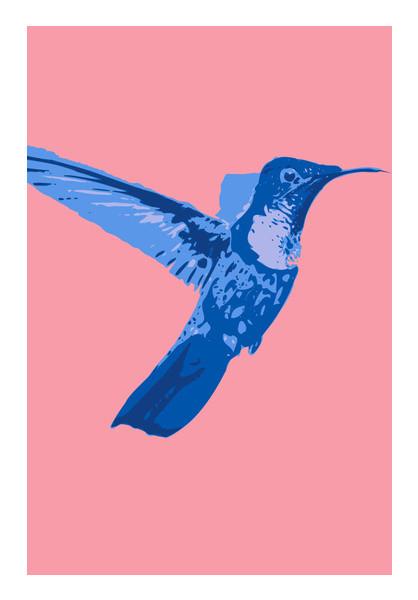 PosterGully Specials, Abstract humming bird blue Wall Art