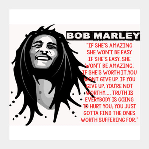 Bob Marley Quote Square Art Prints