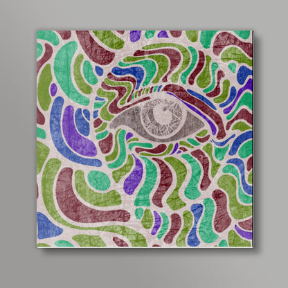 abstract eye colorful vector illustration Square Art Prints