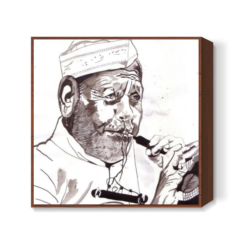 Ustad Bismillah Khan dedicated his life to music  Square Art Prints