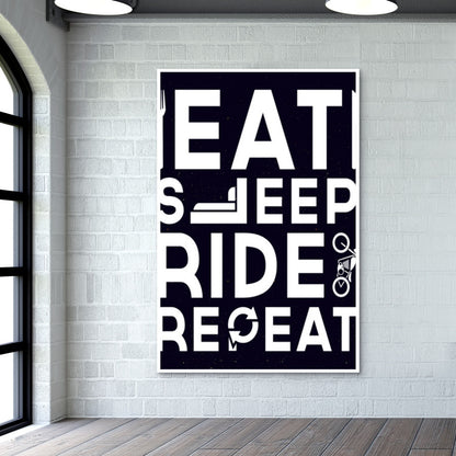 EAT SLEEP RIDE REPEAT Wall Art