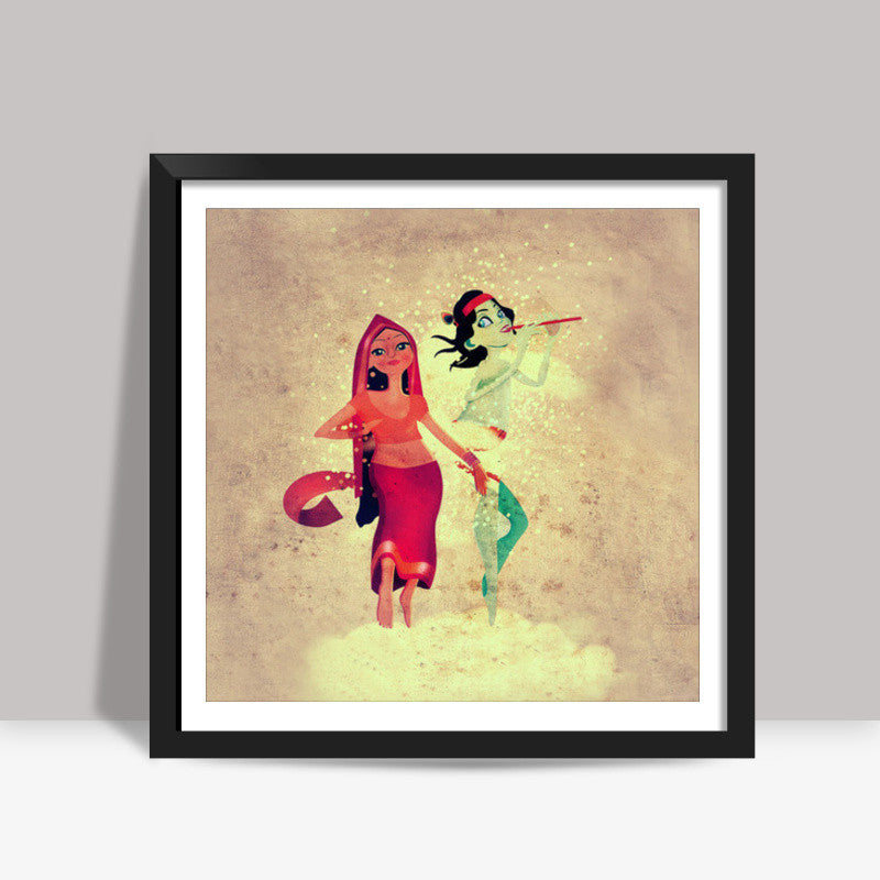 KRISHNA RADHA Square Art Prints