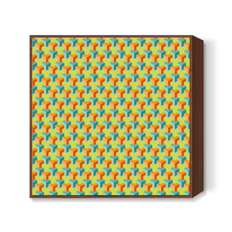 3d pattern 002 Square Art Prints