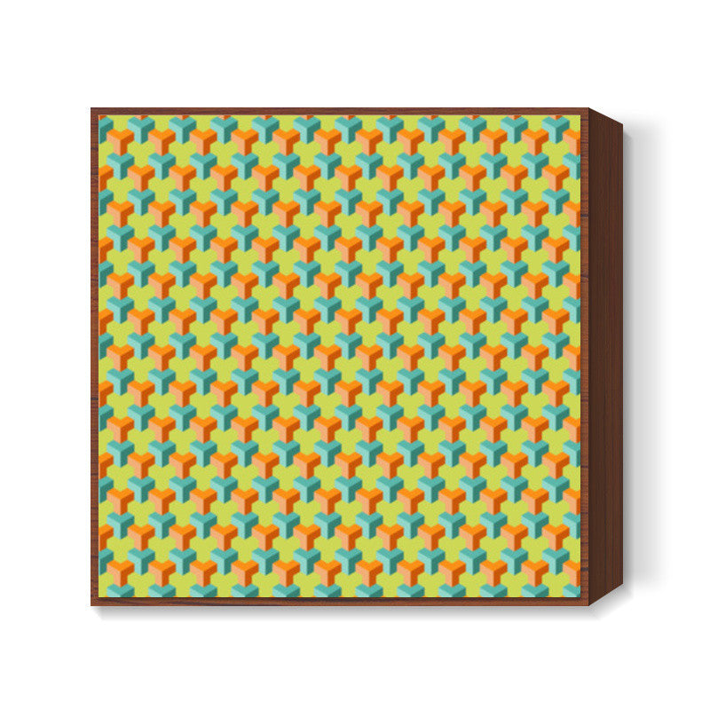 3d pattern 002 Square Art Prints