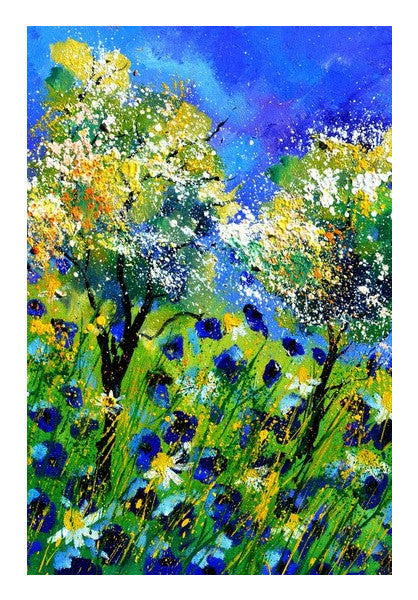 Wall Art, Blue poppies 455150 Wall Art